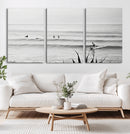 Surfer Silhouette Wall Art – Framed Calm Ocean Canvas by MyGreatCanvas | Canvas Wall Art Prints | Photo Prints & Wall Decor