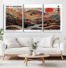 Modern Japanese Wall Art Canvas Print – Framed Abstract