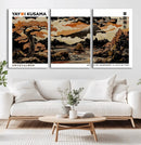 Modern Japanese Wall Art Canvas Print – Framed Abstract
