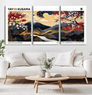 Modern Mount Fuji Wall Art Canvas Print – Framed Abstract