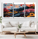 Modern Japanese Wall Art Canvas Print – Framed Abstract