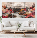 Mountain Wall Art Canvas Print – Framed Autumn Forest