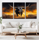 Longhorn Canvas Wall Art Canvas Print – Framed Bold Bull