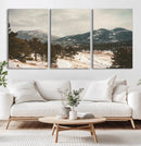 Mountain Landscape Wall Art Canvas Print – Framed Snowy