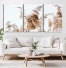 Pampas Grass Wall Art Canvas Print – Framed Neutral Tones