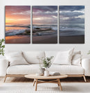 Golden Hour Wall Art Canvas Print – Framed Tranquil Waves