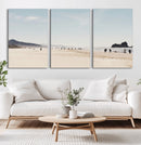 Minimalist Beach Wall Art Canvas Print – Framed Coastal