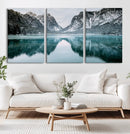 Mountain Lake Wall Art Canvas Print – Framed Toblacher See