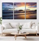 Beach Sunset Wall Art Canvas Print – Tropical Ocean Waves