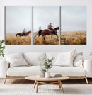 Western Cowboys Wall Art Canvas Print – Rustic Prairie