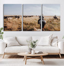 Western Wall Art Canvas Print – Framed Cowboy Cattle Drive