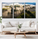 Tranquil Forest Scene Wall Art Canvas Print – Framed Moody