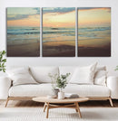 Sunset Seascape Wall Art Canvas Print – Framed Pastel Ocean
