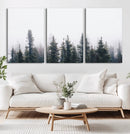 Foggy Forest Wall Art Canvas Print – Framed Misty Pines