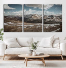 Mountain Landscape Wall Art Canvas Print – Framed Snowy