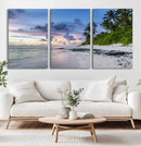 Tropical Beach Wall Art Canvas Print – Framed Sunset Glow