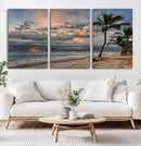 Tropical Storm Wall Art Canvas Print – Framed Moody Beach