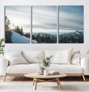 Snowy Mountain Wall Art Canvas Print – Frosty Peaks Alpine