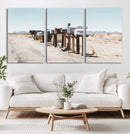 Desert Mailboxes Canvas Print – Framed Minimal Western