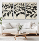 Wild Horse Stampede Wall Art Canvas Print – Monochrome by MyGreatCanvas | Canvas Wall Art Prints | Photo Prints & Wall Decor