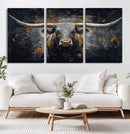 Rustic Longhorn Bull Wall Art Canvas Print – Vintage Western by MyGreatCanvas | Canvas Wall Art Prints | Photo Prints & Wall Decor