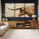 Rustic Longhorn Bull Wall Art Canvas Print – Vintage Western by MyGreatCanvas | Canvas Wall Art Prints | Photo Prints & Wall Decor
