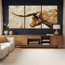 Rustic Longhorn Bull Wall Art Canvas Print – Vintage Western by MyGreatCanvas | Canvas Wall Art Prints | Photo Prints & Wall Decor