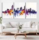 Atlanta Skyline Wall Art Canvas Print – Framed Colorful