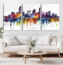 Atlanta Skyline Wall Art Canvas Print – Framed Colorful