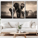 Elephant Family Wall Art Canvas Print, Framed Elephant Wall