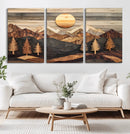 Wooden Mountain Layers Art – Rustic Pine Tree Landscape by MyGreatCanvas | Canvas Wall Art Prints | Photo Prints & Wall Decor
