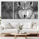 Wild Wolf Blue Eye Wall Art Canvas Print