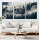 Foggy Pine Forest Wall Art – Framed Black White Nature by MyGreatCanvas | Canvas Wall Art Prints | Photo Prints & Wall Decor