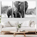 Elephant Family Africa Wall Art Canvas Print by MyGreatCanvas | Canvas Wall Art Prints | Photo Prints & Wall Decor