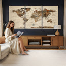 World Map Canvas Print – Framed Detailed Map of the World
