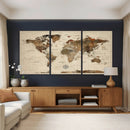 Vintage World Map Wall Art Canvas Print for Living Room, by MyGreatCanvas | Canvas Wall Art Prints | Photo Prints & Wall Decor