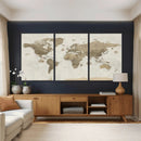 Detailed World Map Wall Art Canvas Print by MyGreatCanvas | Canvas Wall Art Prints | Photo Prints & Wall Decor