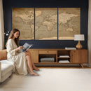 World Map Canvas Print – Framed Travel Map Wall Art for
