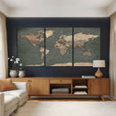 Rustic Black and Wood World Map Canvas Wall Art – Framed by MyGreatCanvas | Canvas Wall Art Prints | Photo Prints & Wall Decor