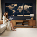 World Map Canvas Print – Detailed Map of the World Wall Art