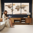 World Map Canvas Print – Framed Detailed Map of the World