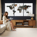 Large World Map Canvas Print – Framed Travel Map Wall Art