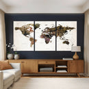 Watercolor World Map Print - Large Wall Art Canvas Print for