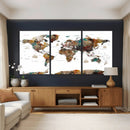 Watercolor World Map Canvas Print – Detailed Map of the