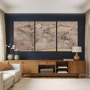 Grunge World Map Canvas Wall Art - Vintage Aged World Map by MyGreatCanvas | Canvas Wall Art Prints | Photo Prints & Wall Decor