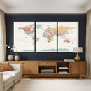 Pastel Colors World Map Wall Art Canvas Print by MyGreatCanvas | Canvas Wall Art Prints | Photo Prints & Wall Decor