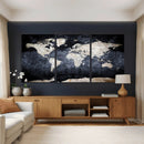 Vintage World Map Canvas Wall Art – Antique Triptych Map