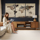 World Map Canvas Print – Detailed Map of the World Adventure