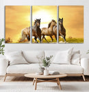 Wild Horses Wall Art Canvas Print – Framed Galloping Herd