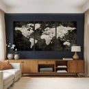Vintage World Map Wall Art Canvas Print – Framed Large Map